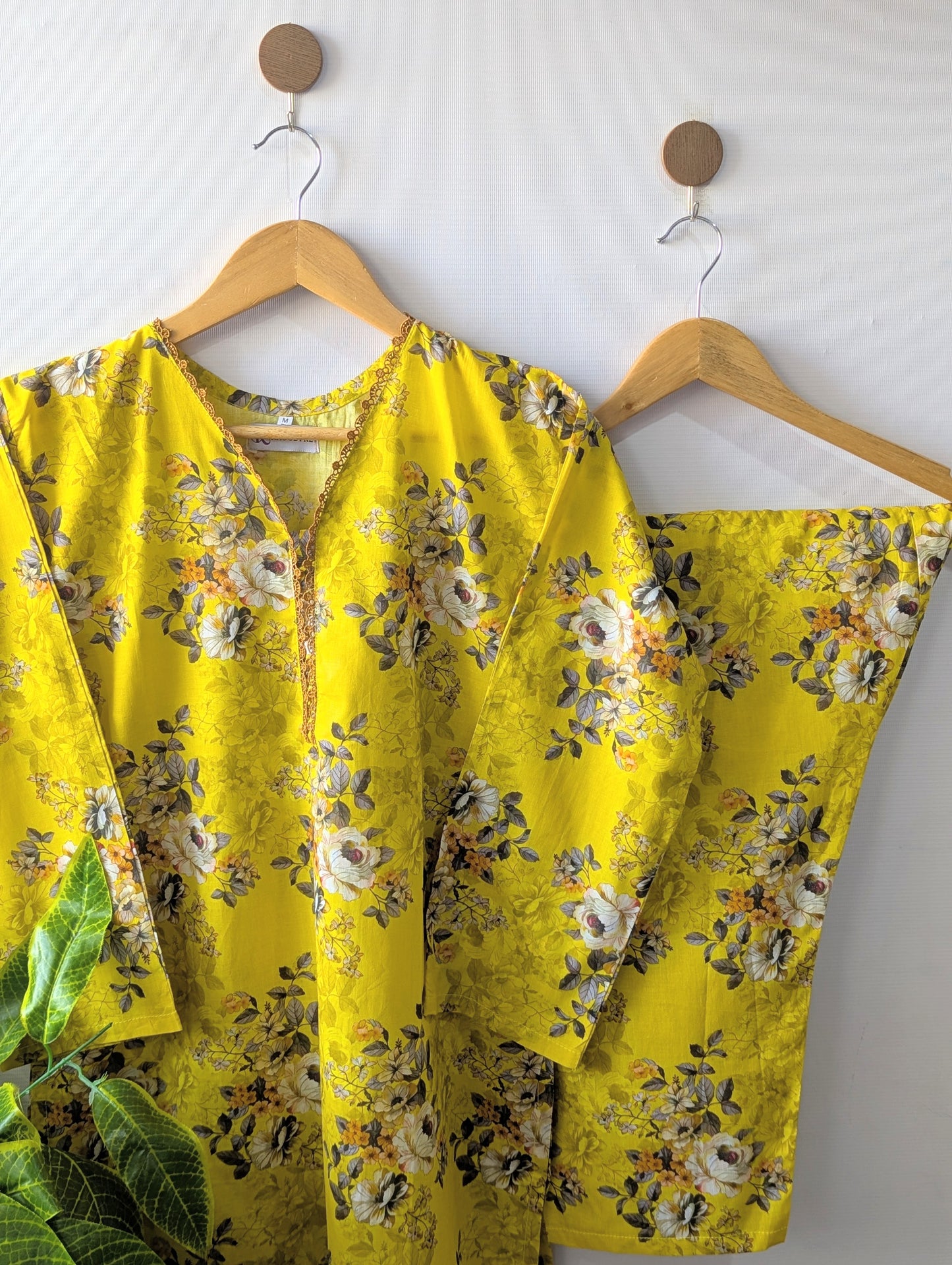 Yellow Floral Lawn Stitched 2pc
