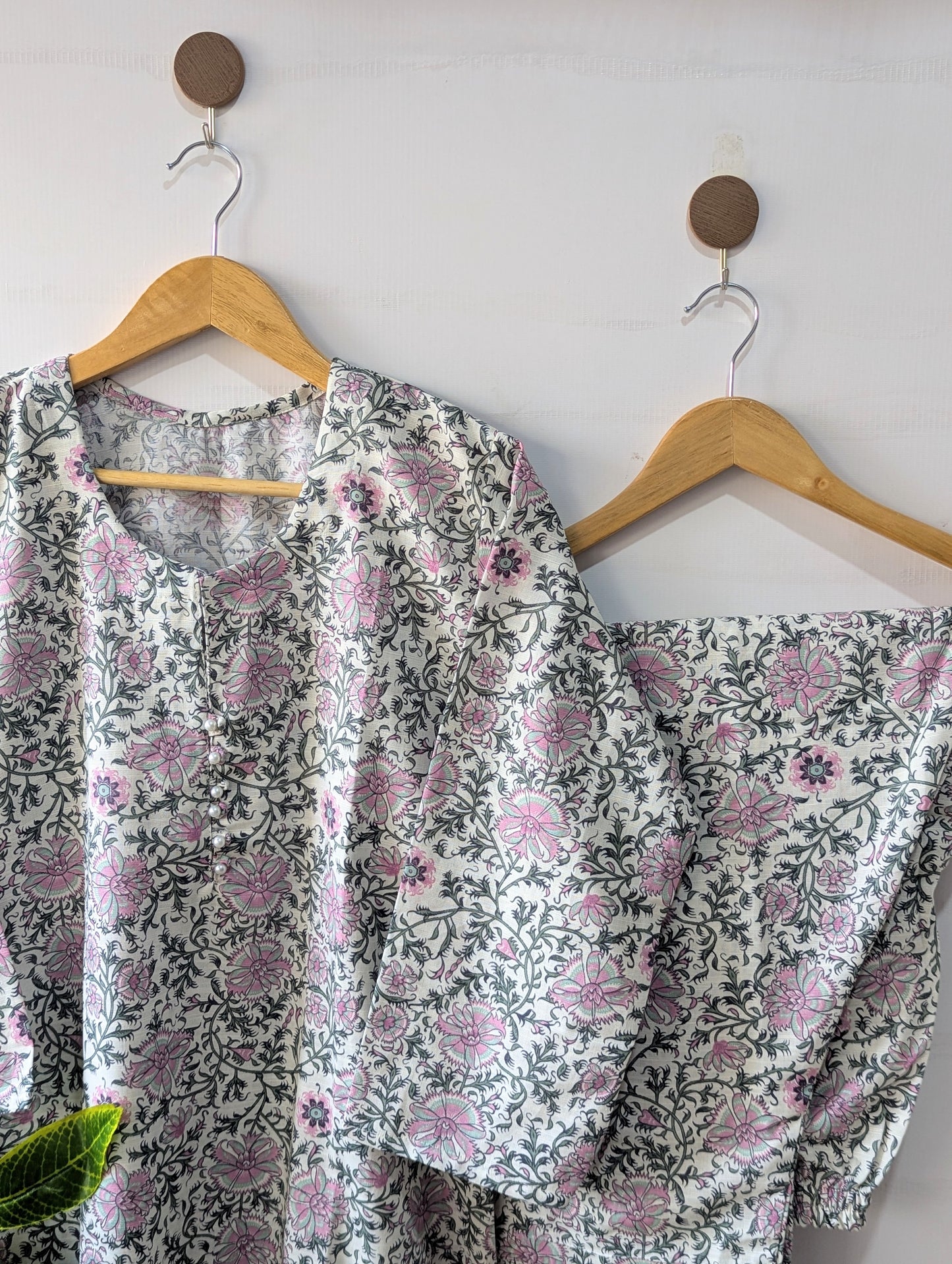 White Florals Khaddar Stitched 2pc