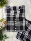 Black & White Lines Linen 2pc Dress