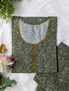 Dark Green Flora Lawn 2pc Co-ord Set