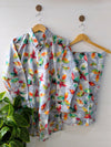 Grey Leafs Lawn Button Down Co-ord