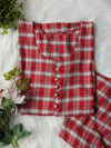 Red Checks Linen 2pc Dress