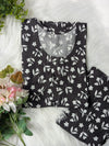 Charcoal Petals Linen 2pc Dress