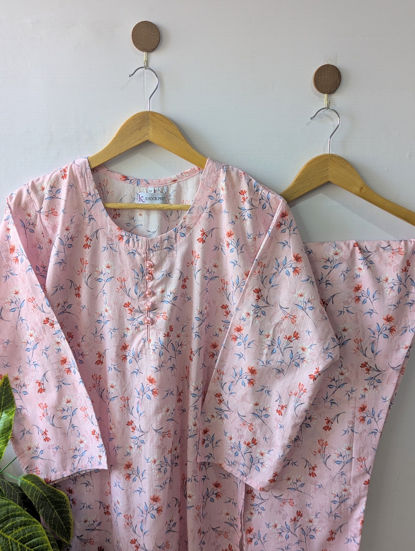 Baby Pink Petals Lawn Stitched 2pc