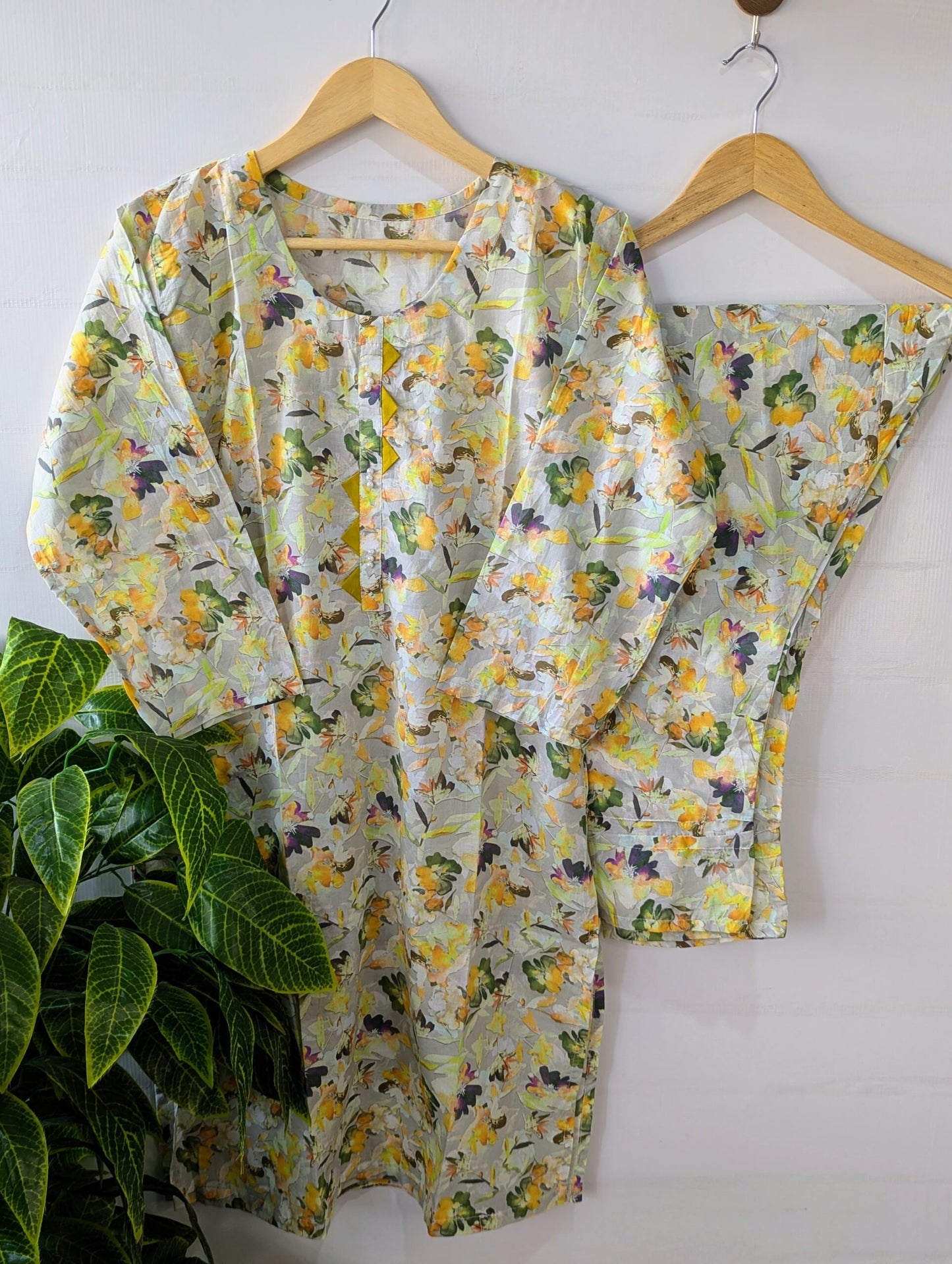 Green Orchids Lawn 2pc Co-ord Set