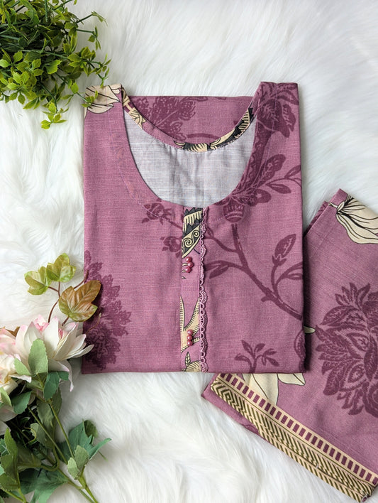 Violet Bloom Khaddar 2pc Set