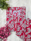 Red & White Florals Lawn Stitched 2pc