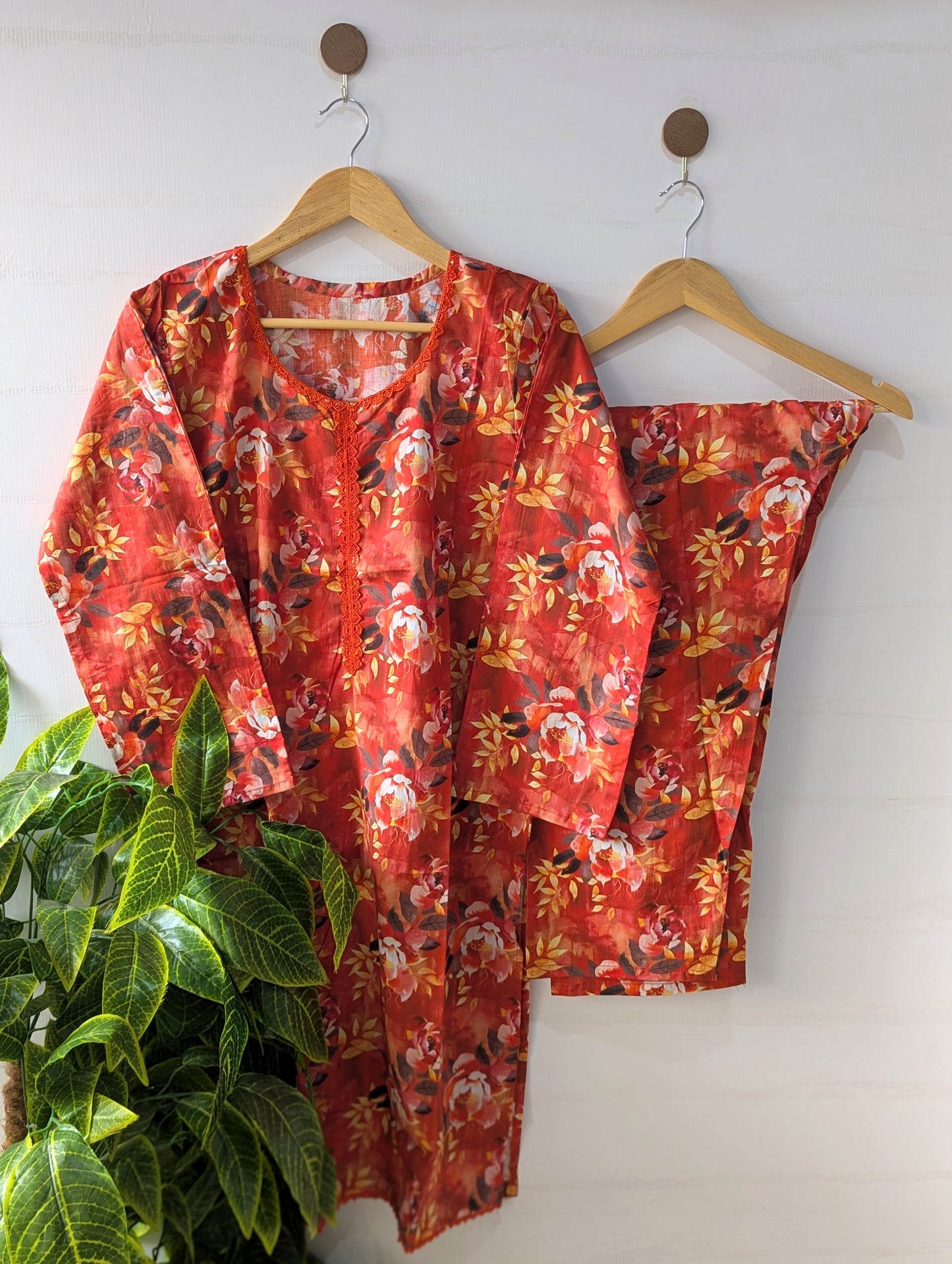 Floral Flames Lawn 2pc Co-ord Dress