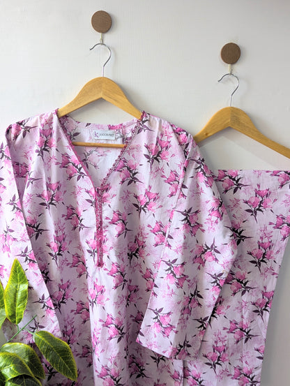 Pinkish Florals Lawn Stitched 2pc