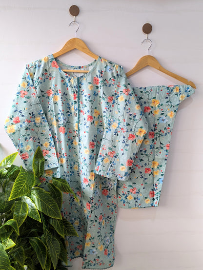 Minty Green Lawn 2pc Co-ord Set