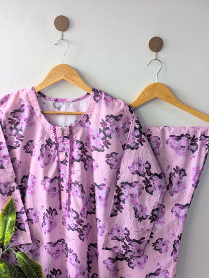 Lavender Floral Lawn Stitched 2pc