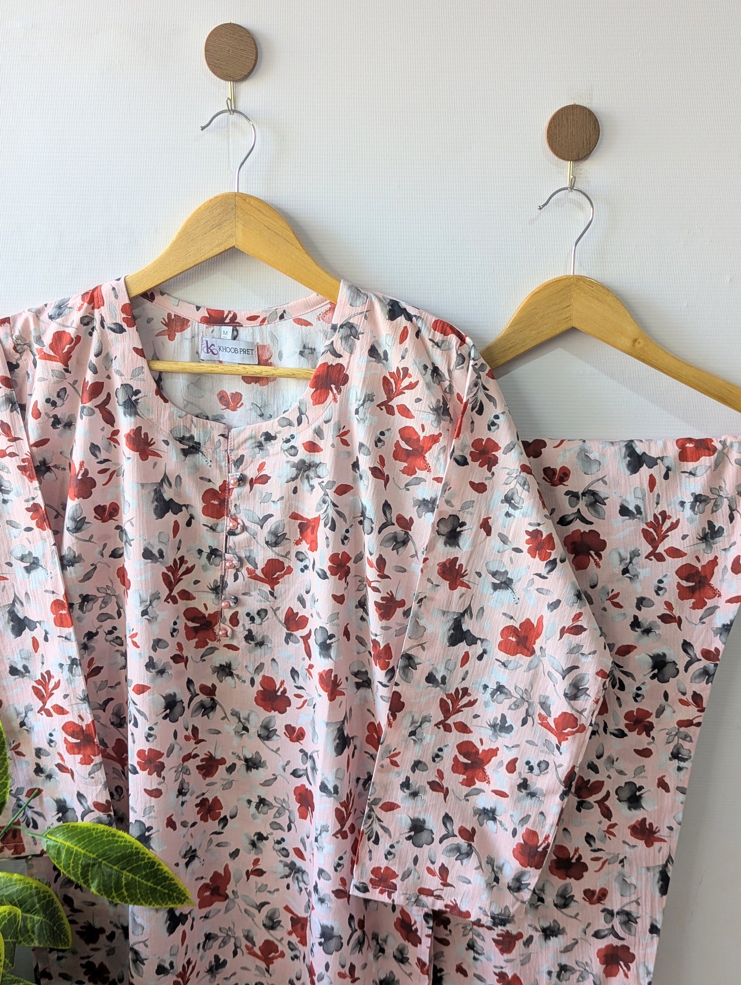 Pink Florals Lawn Stitched 2pc