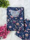 Navy Petals Khaddar Stitched 2pc