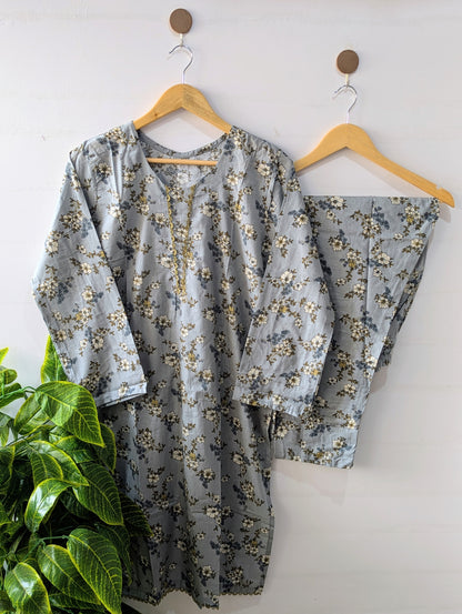 Grey Florry 2pc Co-ord Set