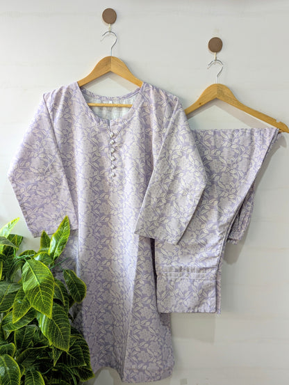 Soft Lavender Khaddar Stitched 2pc