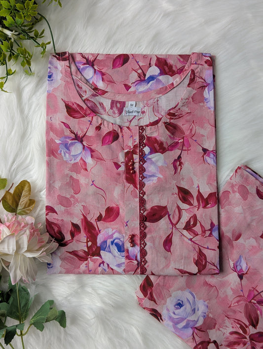 Pink Petals Lawn 2pc Co-ord Dress