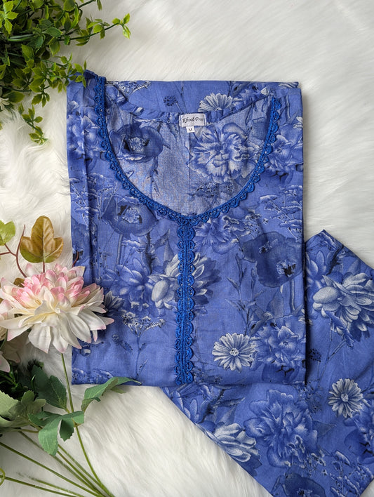 Ocean Florals Lawn 2pc Co-ord Set