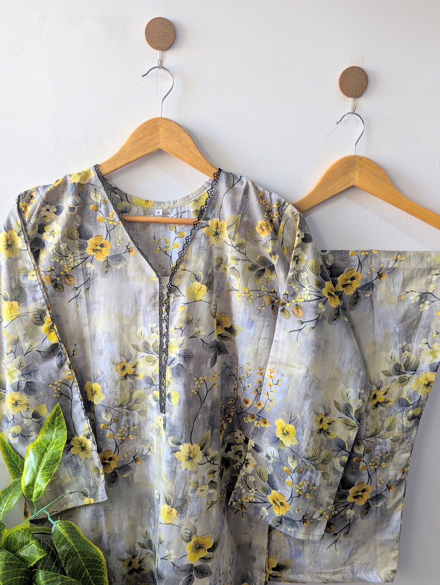 Grey Petals Lawn Stitched 2pc