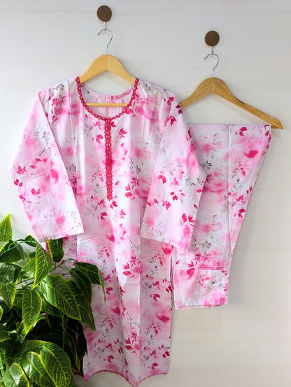 Pink Whisper Lawn 2pc Co-ord Set
