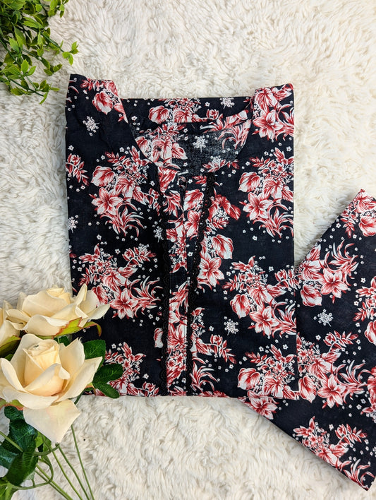 Floral Noir Lawn 2pc Co-ord Set