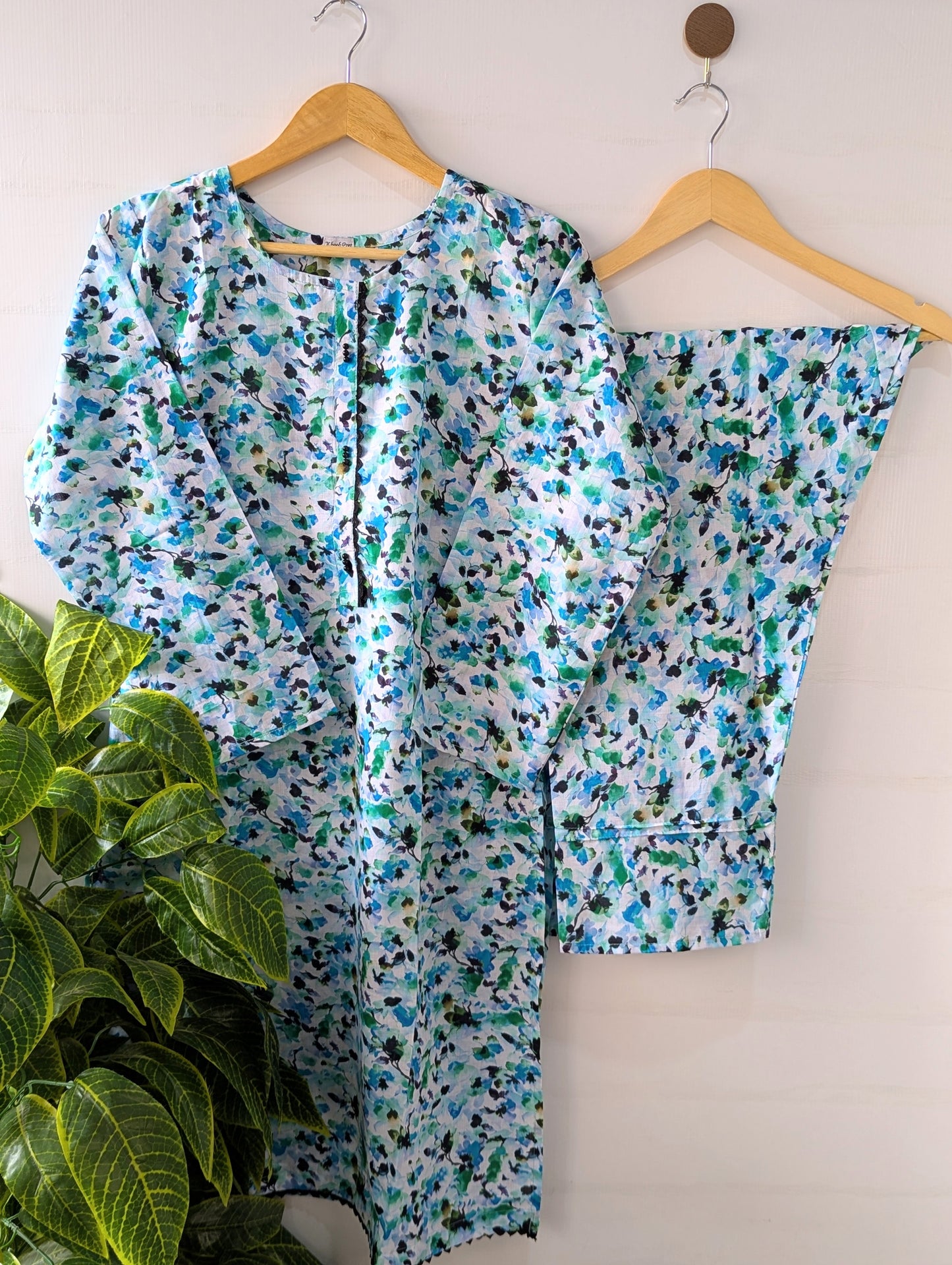 Sea Blue Petals Lawn 2pc Co-ord Set