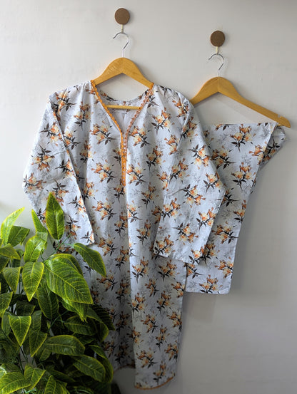 Sunset Petals Lawn Stitched 2pc