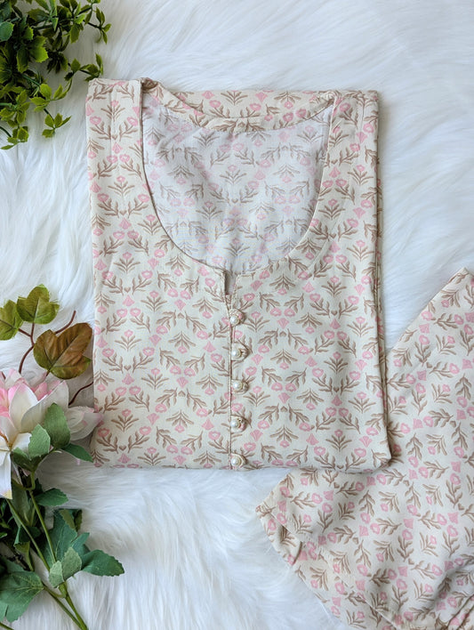 Soft Florals Linen 2pc Dress