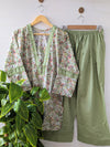 Mint Petals Lawn Farshi Shalwar Set - 2pc Dress