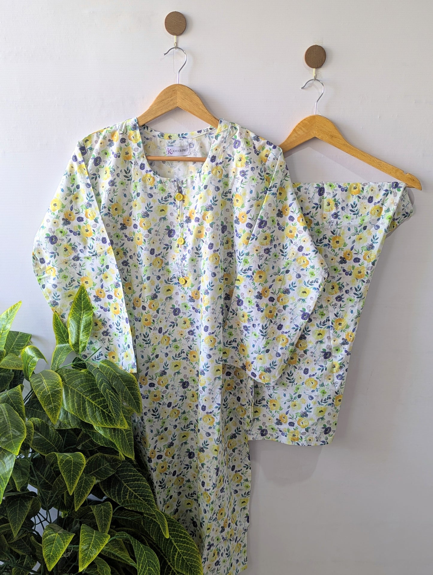 Sea Green Florals Lawn Stitched 2pc