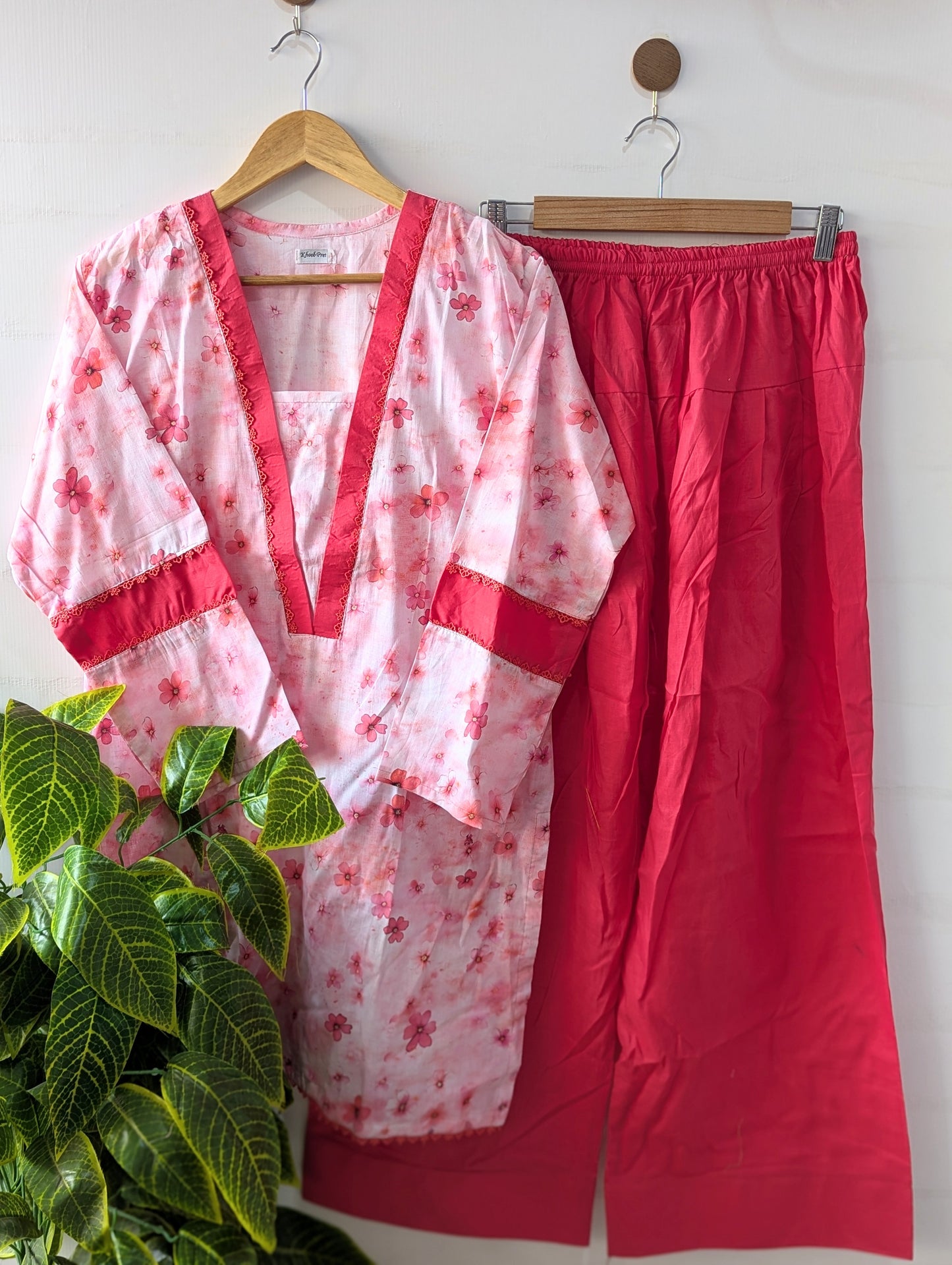 Pink Heaven Lawn Farshi Shalwar Set - 2pc Dress
