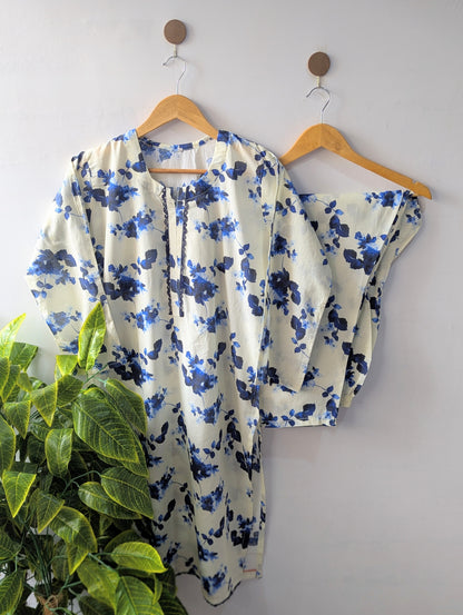 Blue Blossom Lawn Stitched 2pc