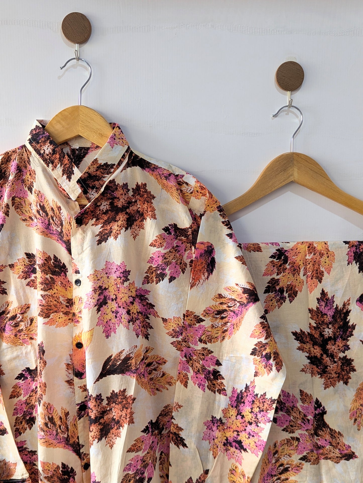 Fall Petals Lawn Button Down Co-ord