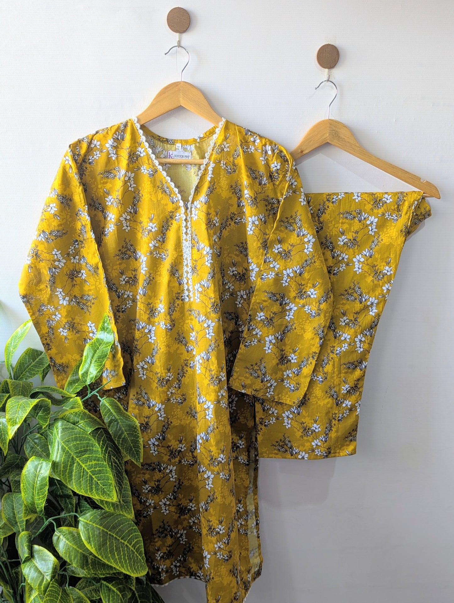 Mustard Petals Lawn Stitched 2pc