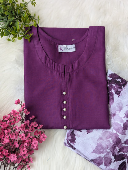 Lilac & Little Leafs Lawn Farshi Set - 2pcs