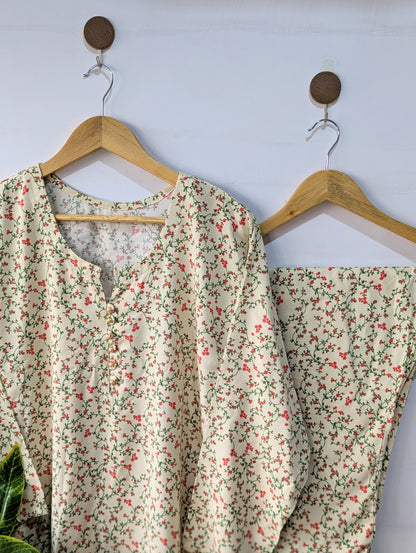 Ivory Coral Linen 2pc Dress