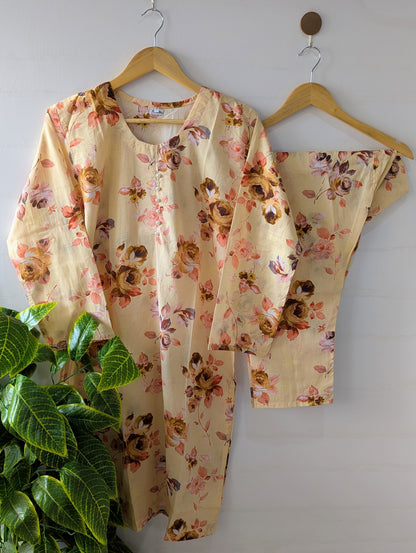 Buttery Florals Lawn 2pc Co-ord Set