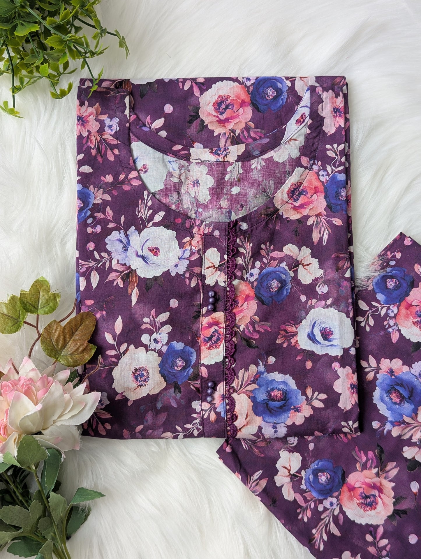 Magenta Florals 2pc Co-ord Set