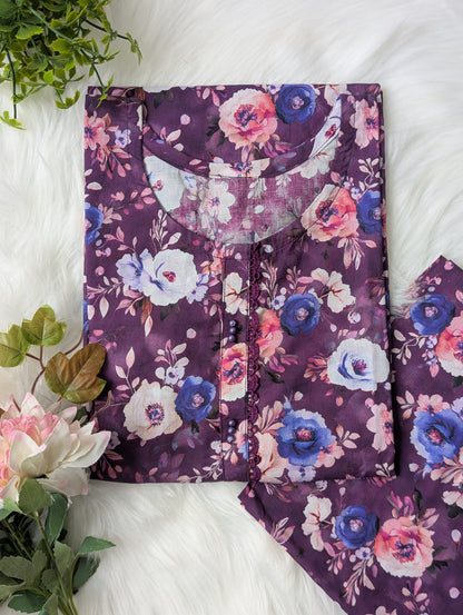 Magenta Florals 2pc Co-ord Set