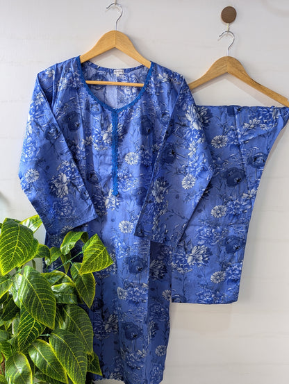Ocean Florals Lawn 2pc Co-ord Set