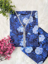 Navy Petals Lawn Stitched 2pc