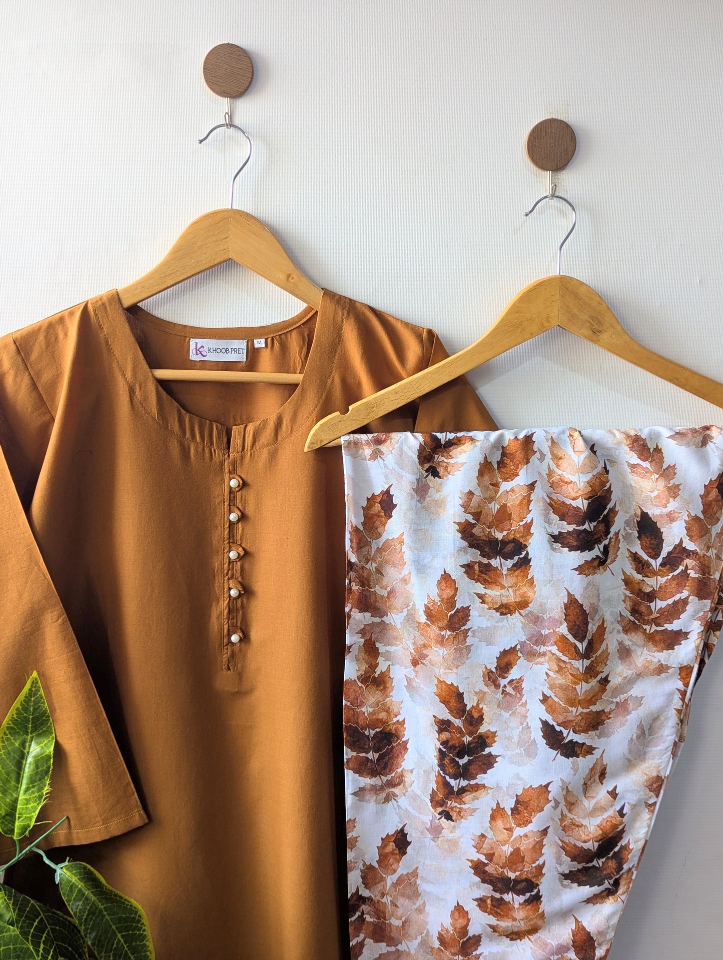 Mustard & Little Leafs Lawn Farshi Set - 2pc