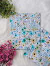 Sea Blue Florals Lawn Stitched 2pc