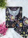 Black Florals Khaddar Stitched 2pc