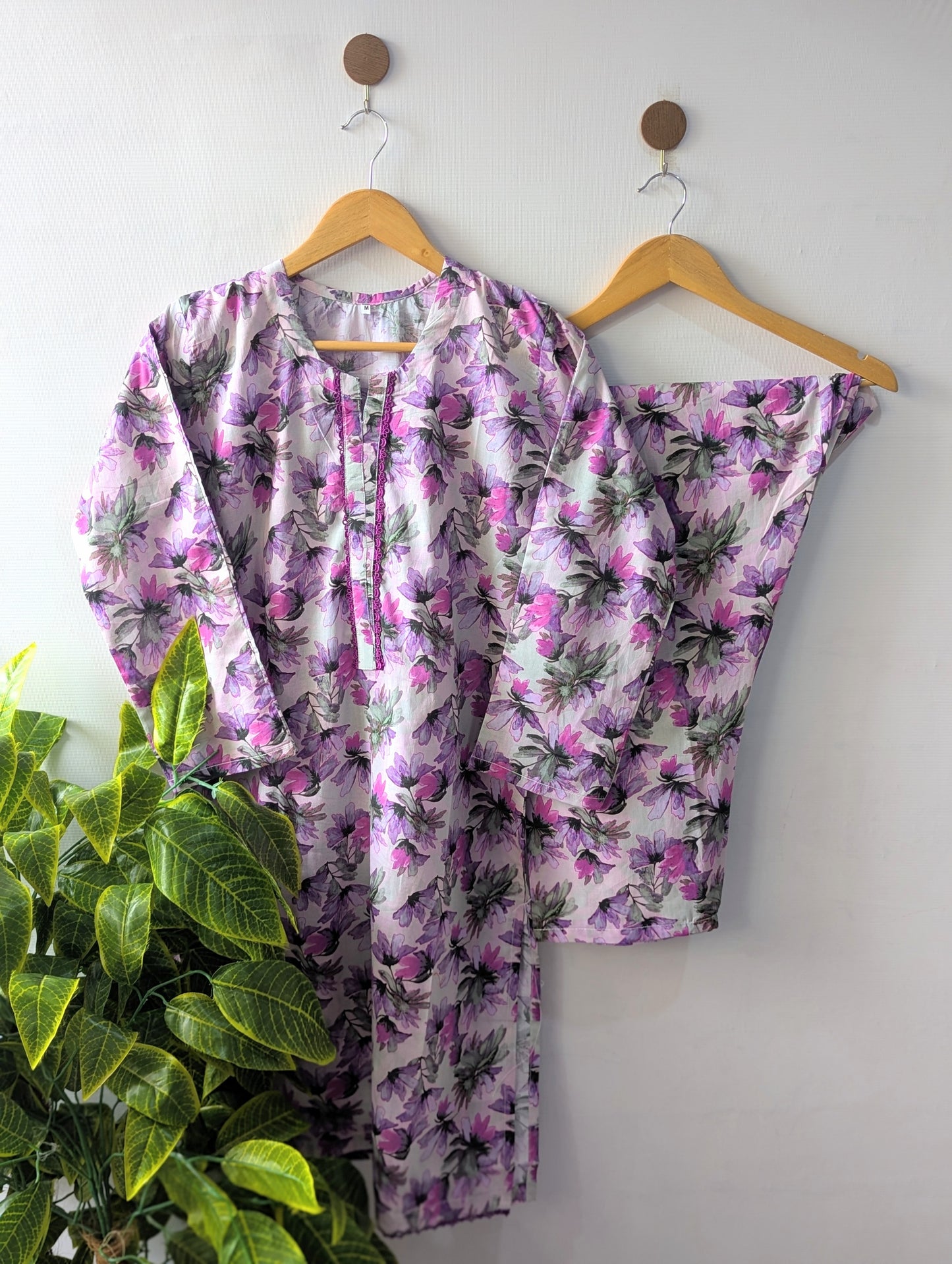 Lilac Florals Lawn Stitched 2pc