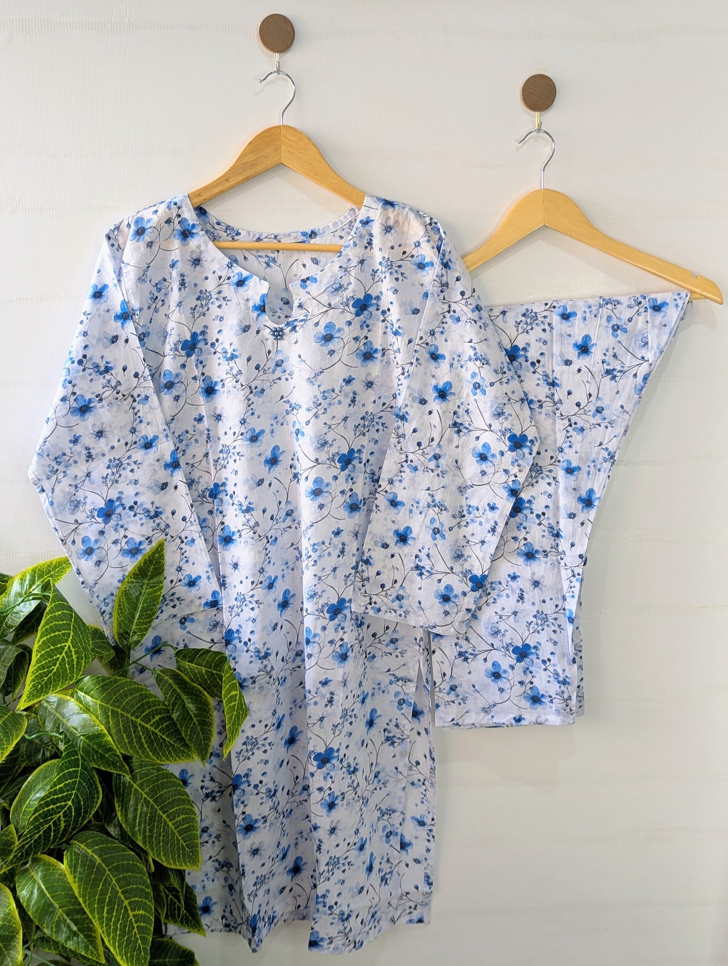 Bluish Petals Lawn 2pc Co-ord Set