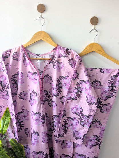 Lavender Floral Lawn Stitched 2pc