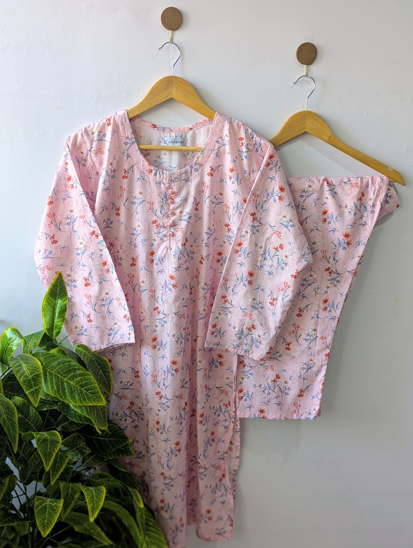 Baby Pink Petals Lawn Stitched 2pc