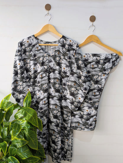 Grey Florry linen 2pc Dress