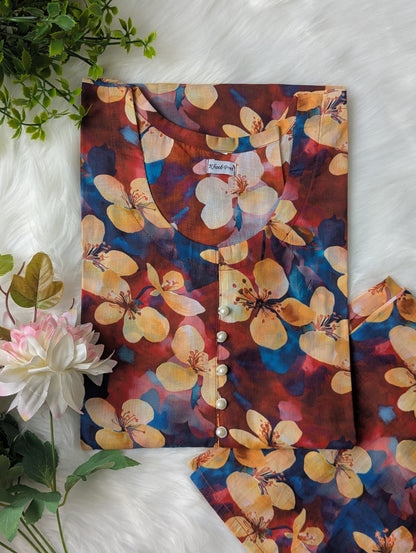 Sunset Flora Lawn 2pc Co-ord Set