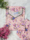 Violet Petals Linen Stitched 2pc